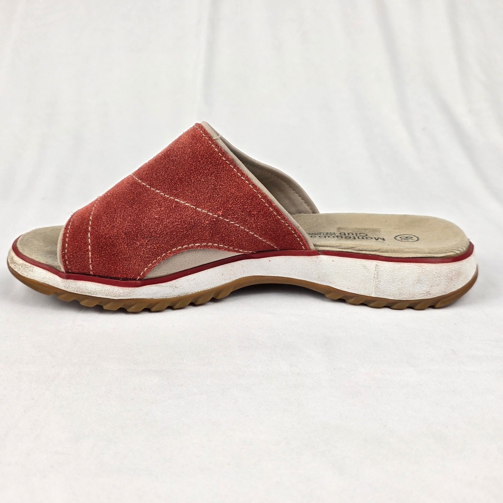 Montego Bay Club Womens‎ Rust Red Suede Slip On Slide Sandals Size 8.5 - Picture 6 of 11